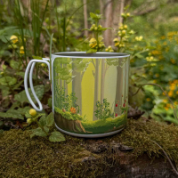 Металлическая чашка с авторским рисунком