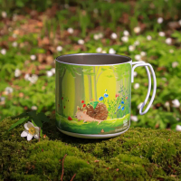 Металлическая чашка с авторским рисунком